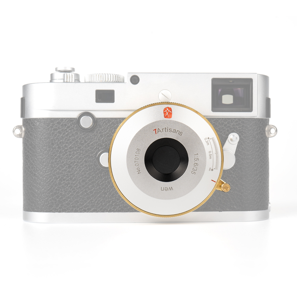 7Artisans 35mm F5.6 manuál pancake objektív (Leica M) Full Frame ezüst A006S)