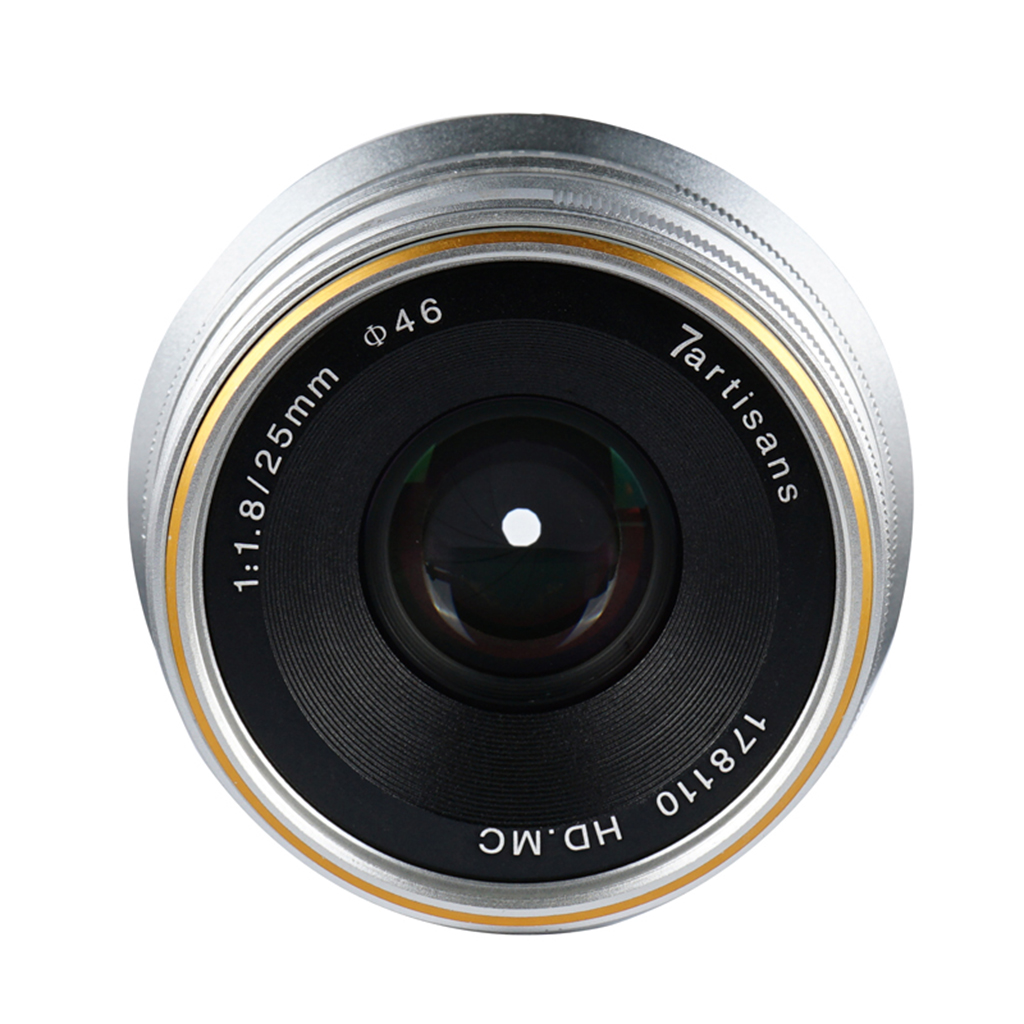 7Artisans 25mm F1.8 manuál objektív ezüst (EOS-M) APS-C (A102S)