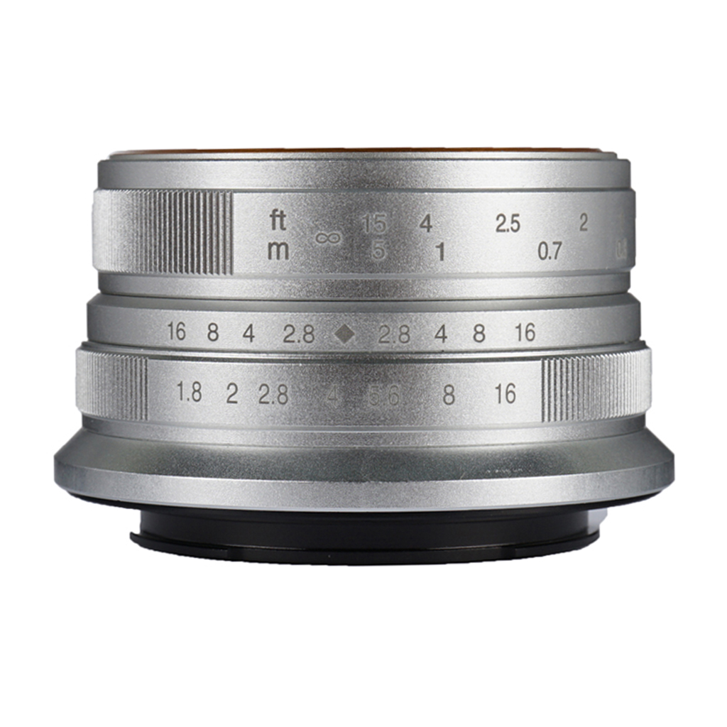 7Artisans 25mm F1.8 manuál objektív ezüst (EOS-M) APS-C (A102S)