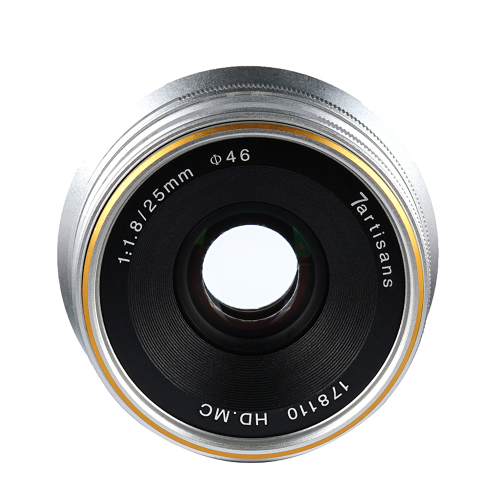 7Artisans 25mm F1.8 manuál objektív ezüst (EOS-M) APS-C (A102S)