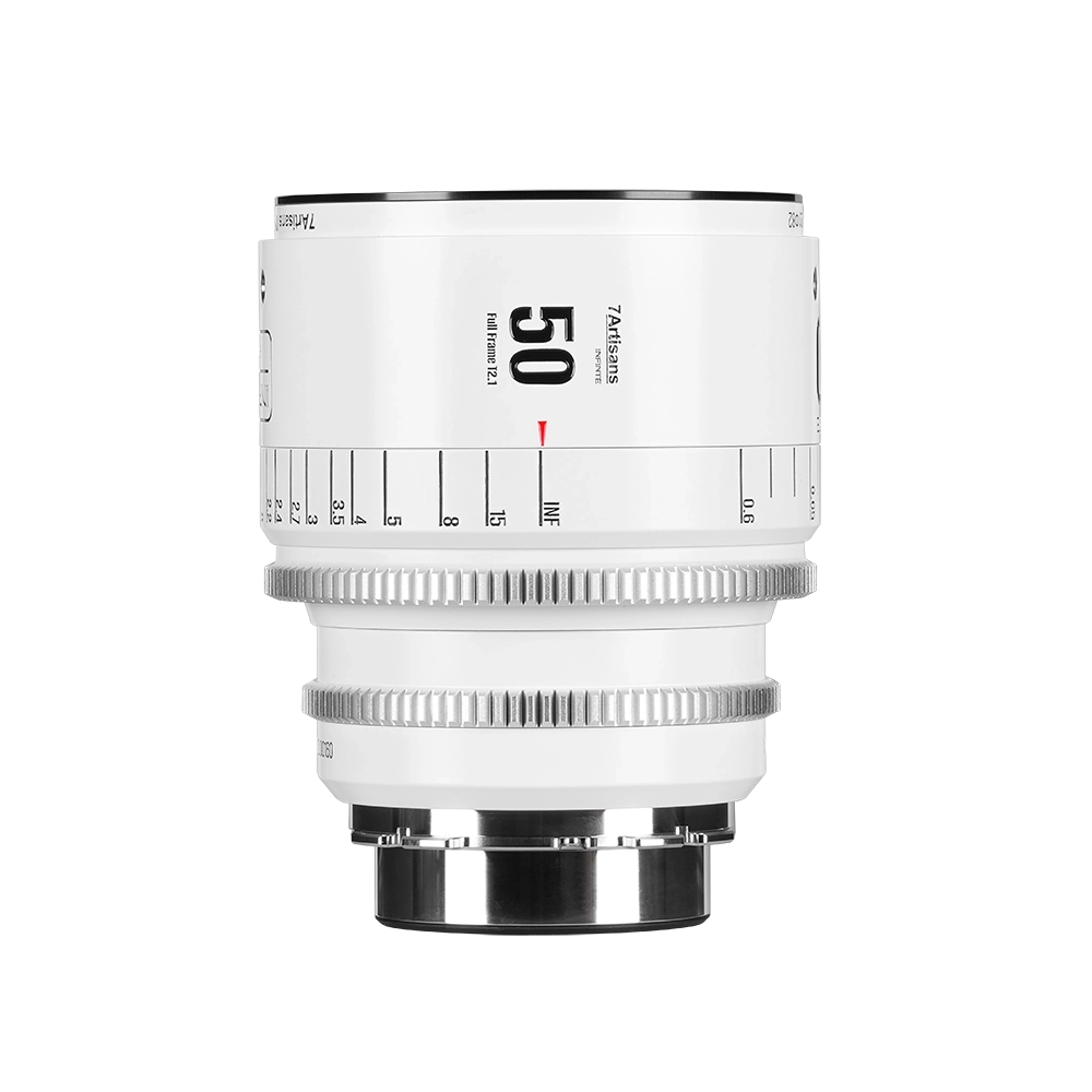 7Artisans 50mm T2.1 Infinte manuális Cine objektív fehér (PL) Full Frame  (50T21W-PL INF)