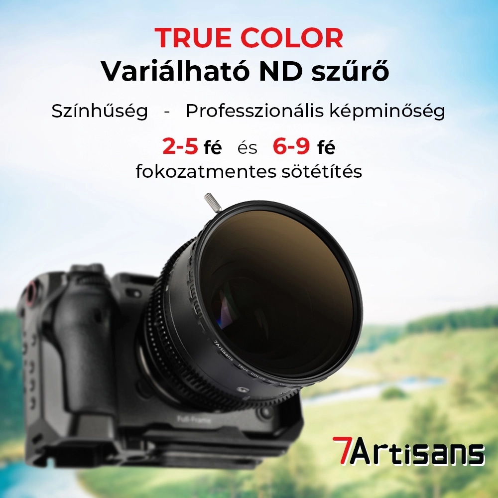 7Artisans 67mm TCVND2-5 variálható True Color ND szűrő (TCVND(2-5)-67mm)