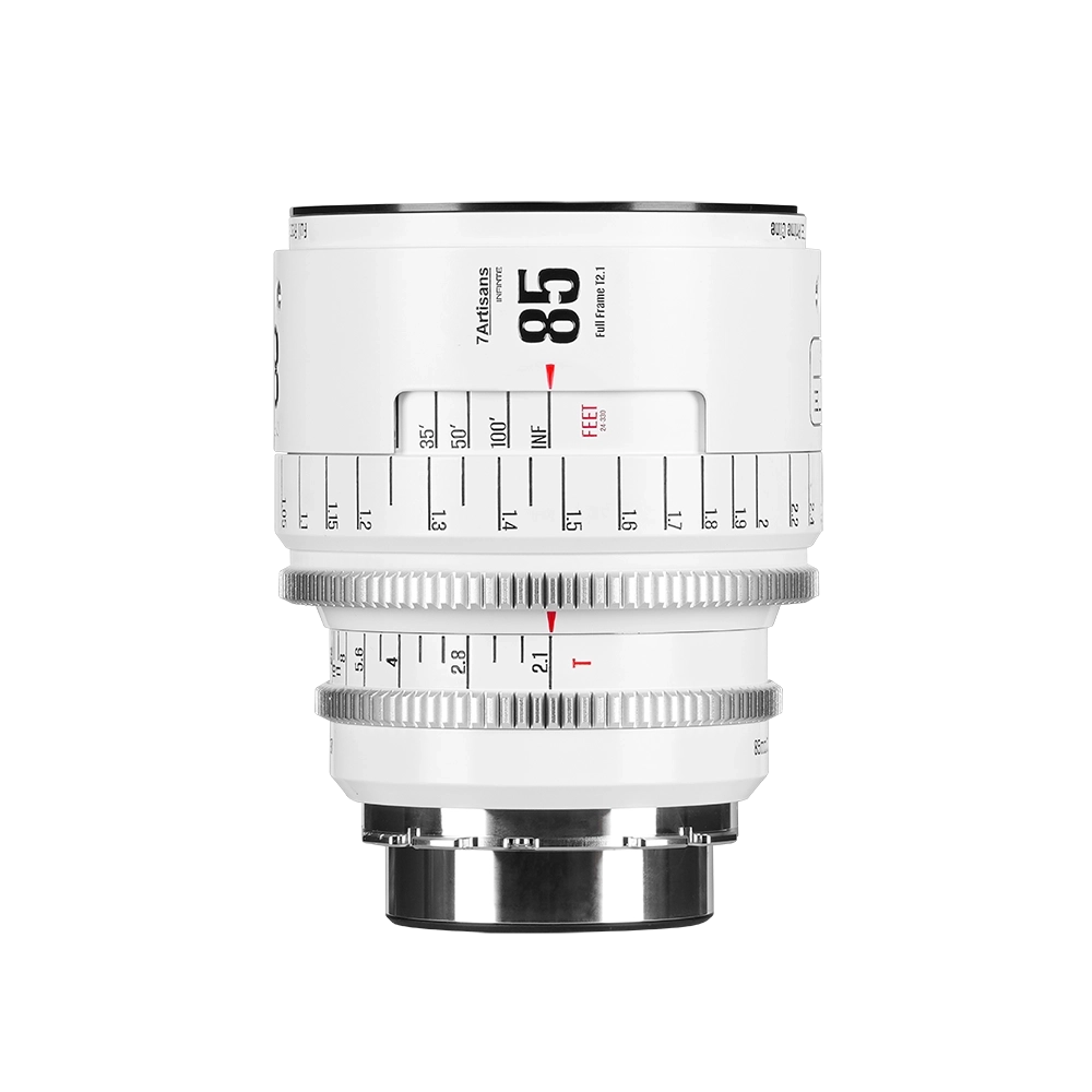 7Artisans 85mm T2.1 Infinte manuális Cine objektív fehér (PL) Full Frame  (85T21W-PL INF)