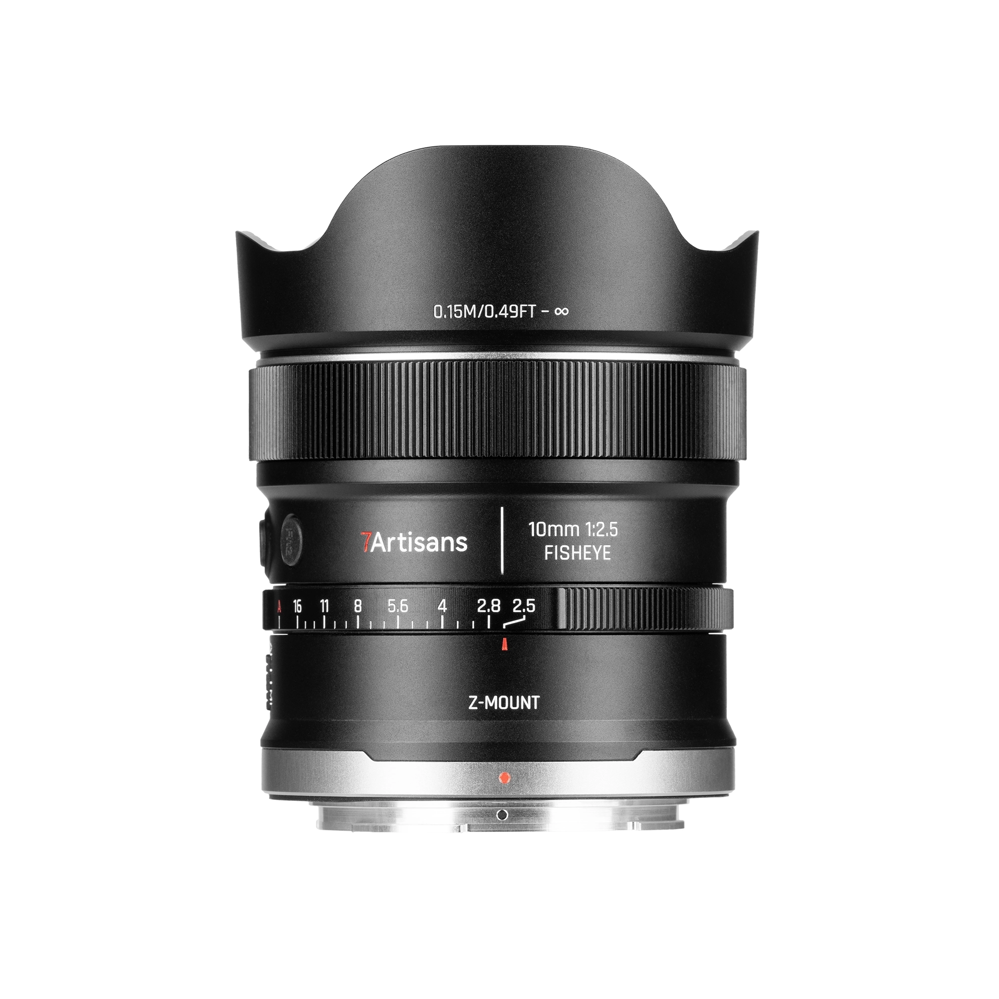7Artisans AF 10mm F2.5 MAX autófókuszos halszem objektív (Nikon-Z) Full Frame (AF10F25B-Z)