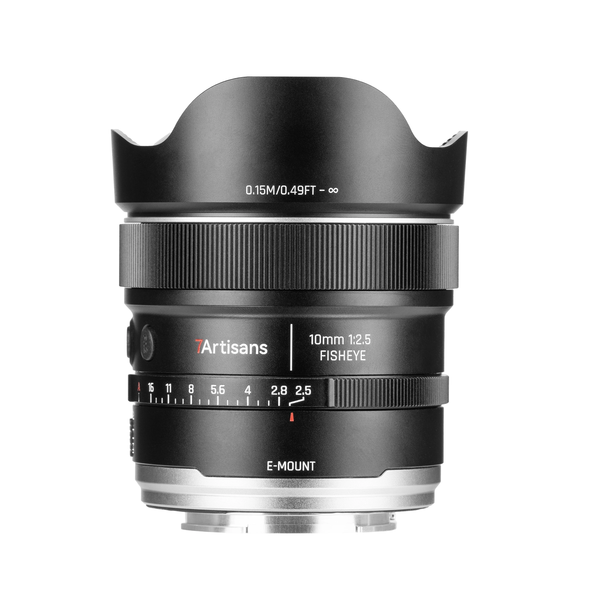 7Artisans AF 10mm F2.5 MAX autófókuszos halszem objektív (Sony-E) Full Frame (AF10F25B-E)