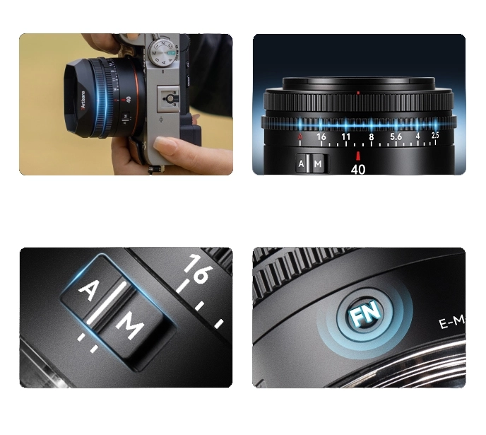 7Artisans AF 40mm F2.5 autófókuszos objektív (Sony-E) Full frame (AF40F25B-E)