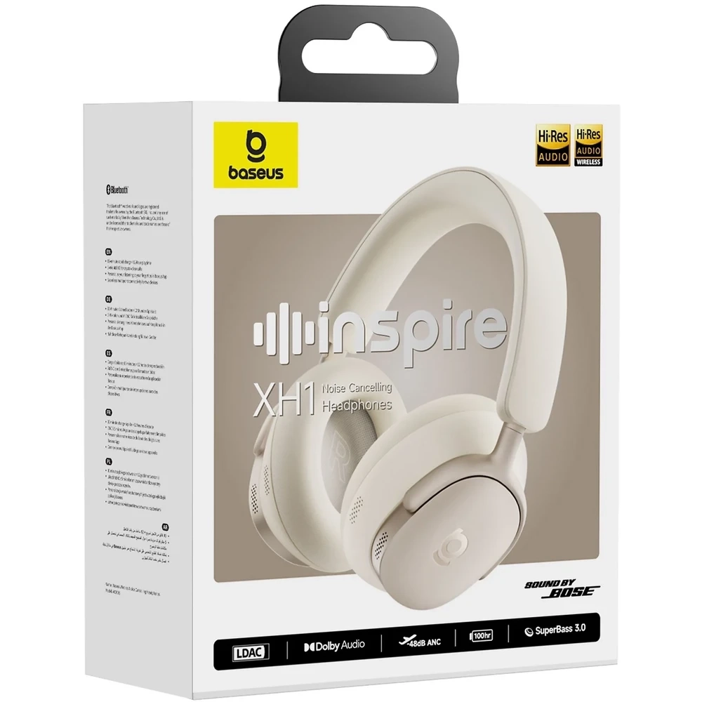 Baseus Inspire XH1 Noise Cancelling vezeték nélküli fejhallgató, fehér (A00085701233-00)
