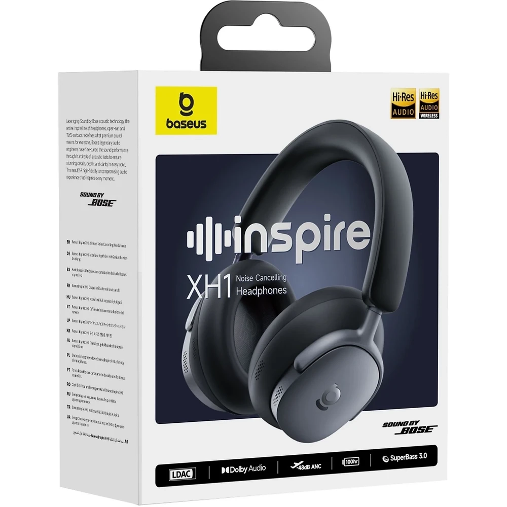 Baseus Inspire XH1 Noise Cancelling vezeték nélküli fejhallgató, fekete (A00085701123-00)