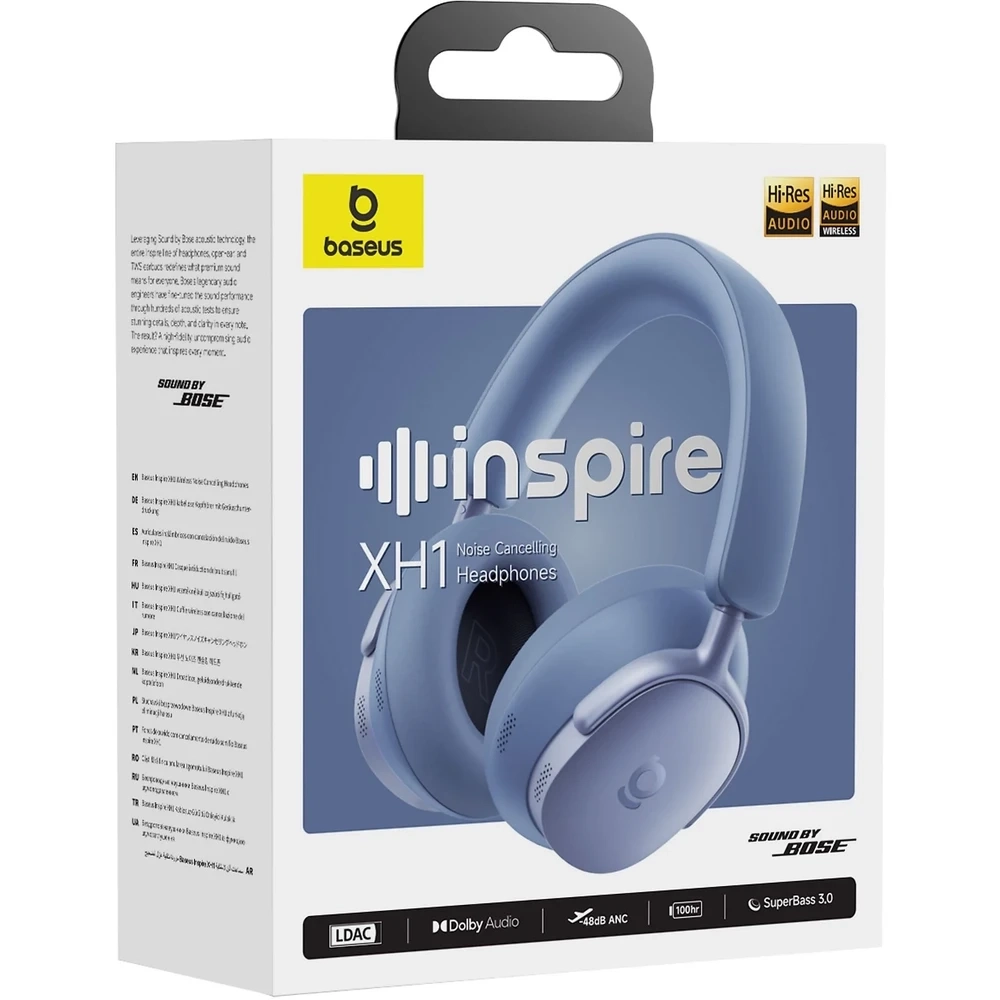 Baseus Inspire XH1 Noise Cancelling vezeték nélküli fejhallgató, kék (A0203601)