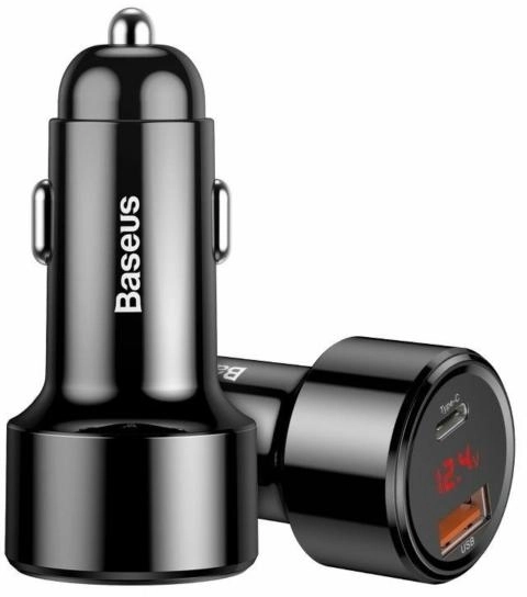 Baseus Magic PPS autós gyorstöltő 45W, USB Type-A + USB Type-C, fekete (CCMLC20C-01)
