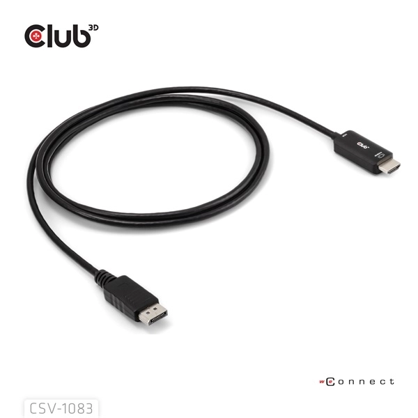Club3D CAC-1083 (DisplayPort 1.4 to HDMI 2.0, aktív adapter, 4K60Hz, HDR, 2m)