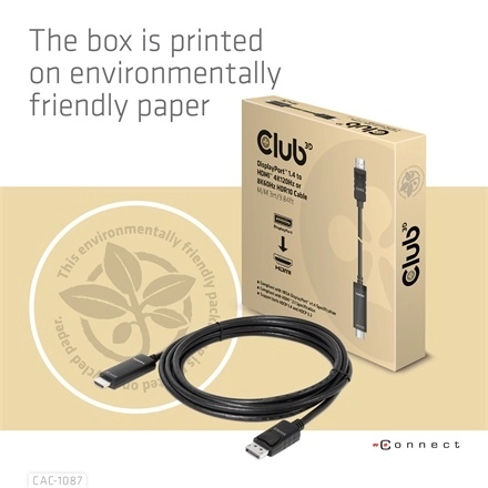 Club3D CAC-1087 (DisplayPort 1.4 to HDMI 8K60Hz HDR10, 3m, M/M)