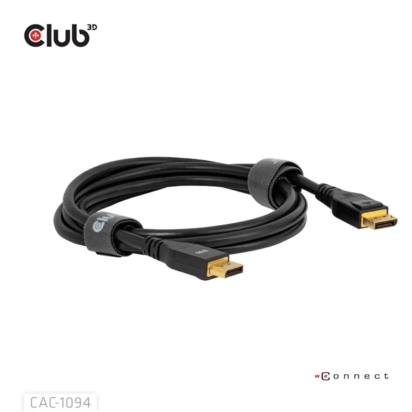 Club3D CAC-1094 (DisplayPort 2.1, 8K240Hz, 2m, DP80, VESA tanúsítvány, M/M)