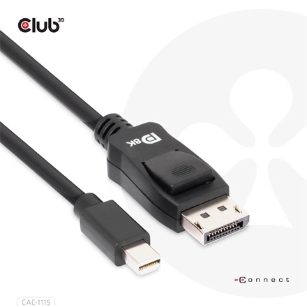 Club3D CAC-1115 (Mini DisplayPort to DisplayPort 1.4 HBR3, 8K60Hz/4K120Hz, 2m, kétirányú)