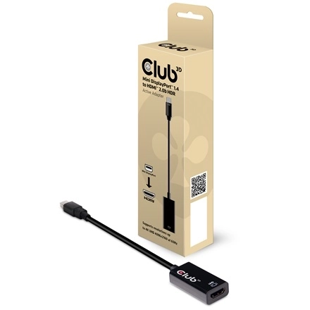 Club3D CAC-1180 (Mini DisplayPort 1.4 to HDMI 2.0, 4K60Hz, HDR, 3D, 16bpc)