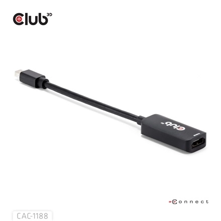 Club3D CAC-1188 (Mini DisplayPort 1.4 to HDMI 8K60Hz, aktív, HDCP 2.2, 9cm)