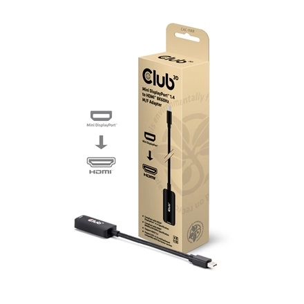 Club3D CAC-1188 (Mini DisplayPort 1.4 to HDMI 8K60Hz, aktív, HDCP 2.2, 9cm)