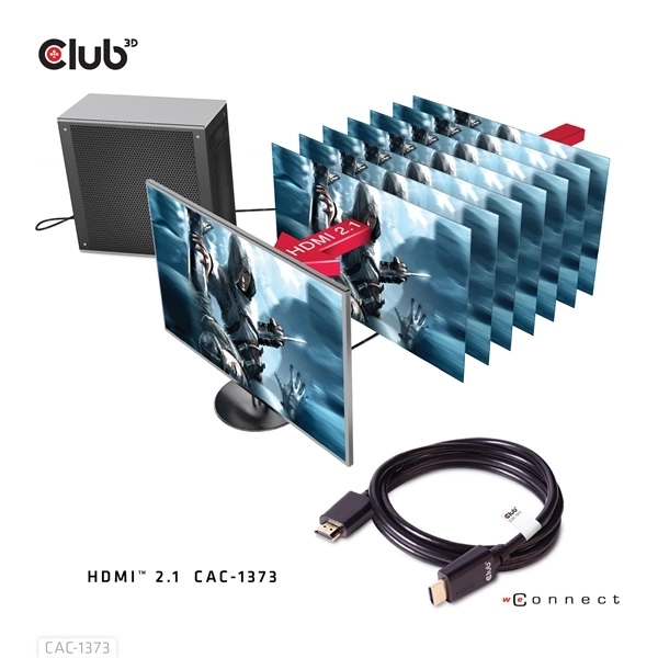 Club3D CAC-1373 (HDMI 2.1 Ultra High-Speed, 48Gbps, 4K120Hz, 8K60Hz, M/M, 3m)
