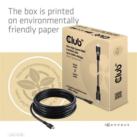 Club3D CAC-1378 (HDMI 2.1 Ultra High Speed, 240Hz, 48Gbps, M/M, 7.5m)