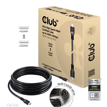 Club3D CAC-1378 (HDMI 2.1 Ultra High Speed, 240Hz, 48Gbps, M/M, 7.5m)