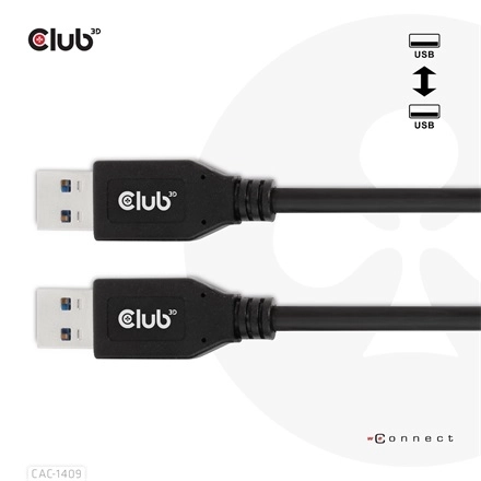 Club3D CAC-1409 (USB-A Gen2, M/M, 10Gbps, 3A, 15W, 5V/3A, 0.5m)