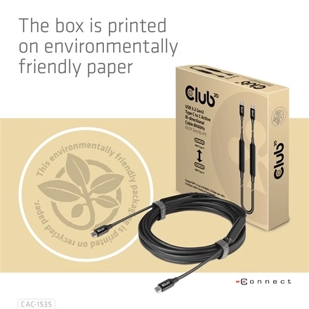 Club3D CAC-1535 (3.2 USB-C Gen 2 to 3.2 USB-C Gen 2, 60W PD, 8K60Hz, Bidirectional, M/M, 5m)