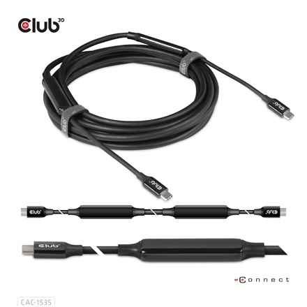 Club3D CAC-1535 (3.2 USB-C Gen 2 to 3.2 USB-C Gen 2, 60W PD, 8K60Hz, Bidirectional, M/M, 5m)