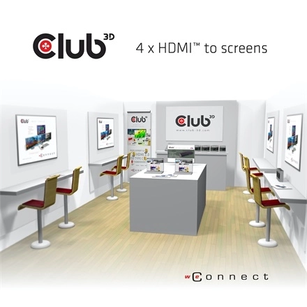 Club3D CSV-1380 (HDMI 2.0, 4K@60Hz UHD, 4 port, 3D támogatás, HDCP 1.4/2.2)