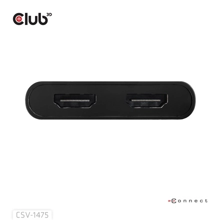Club3D CSV-1475 (4K60HZ, 3.2 USB-C (USB-A Adapterrel) to 2xHDMI, Displaylink)