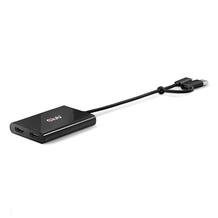Club3D CSV-1475 (4K60HZ, 3.2 USB-C (USB-A Adapterrel) to 2xHDMI, Displaylink)