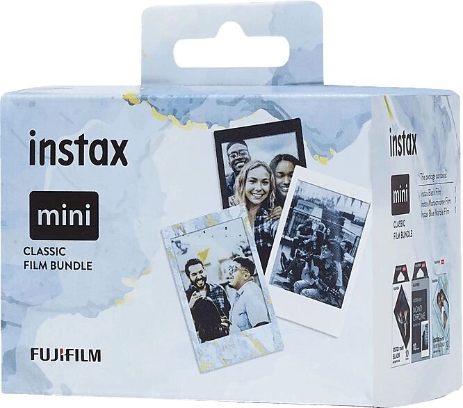FUJIFILM Hungary Ltd. COLORFILM INSTAX MINI GLOSSY CLASSIC FILM BUNDLE (Bluemarble, Black Frame, Monochrome) (70100149917)