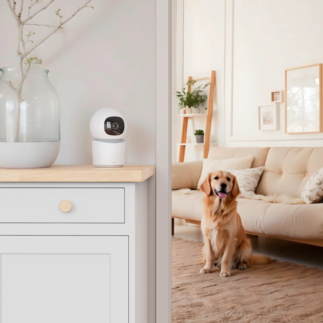 Hama Okos Wi-Fi beltéri FHD mozgatható éjjellátó kamera, fehér (176652)