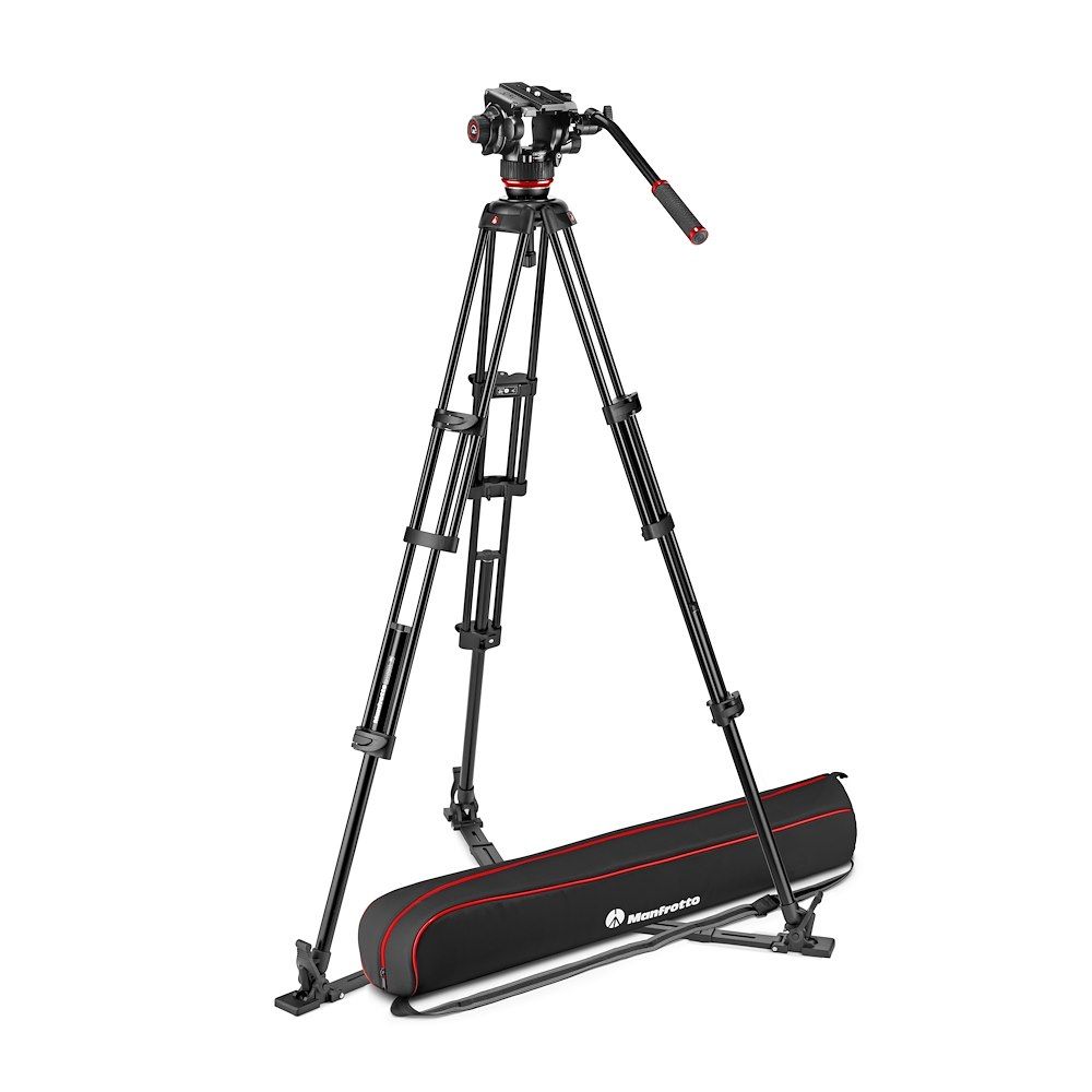 Manfrotto 504x fluid videó fej alu ikerlábas állvánnyal földterpesszel (MVK504XTWINGA)