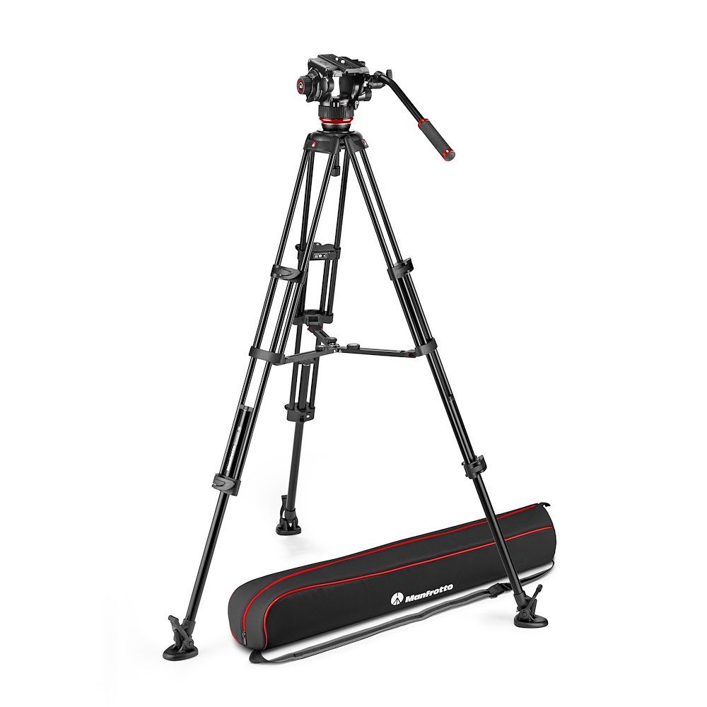 Manfrotto 504x fluid videó fej alu ikerlábas állvánnyal, középterpesz (MVK504XTWINMA)