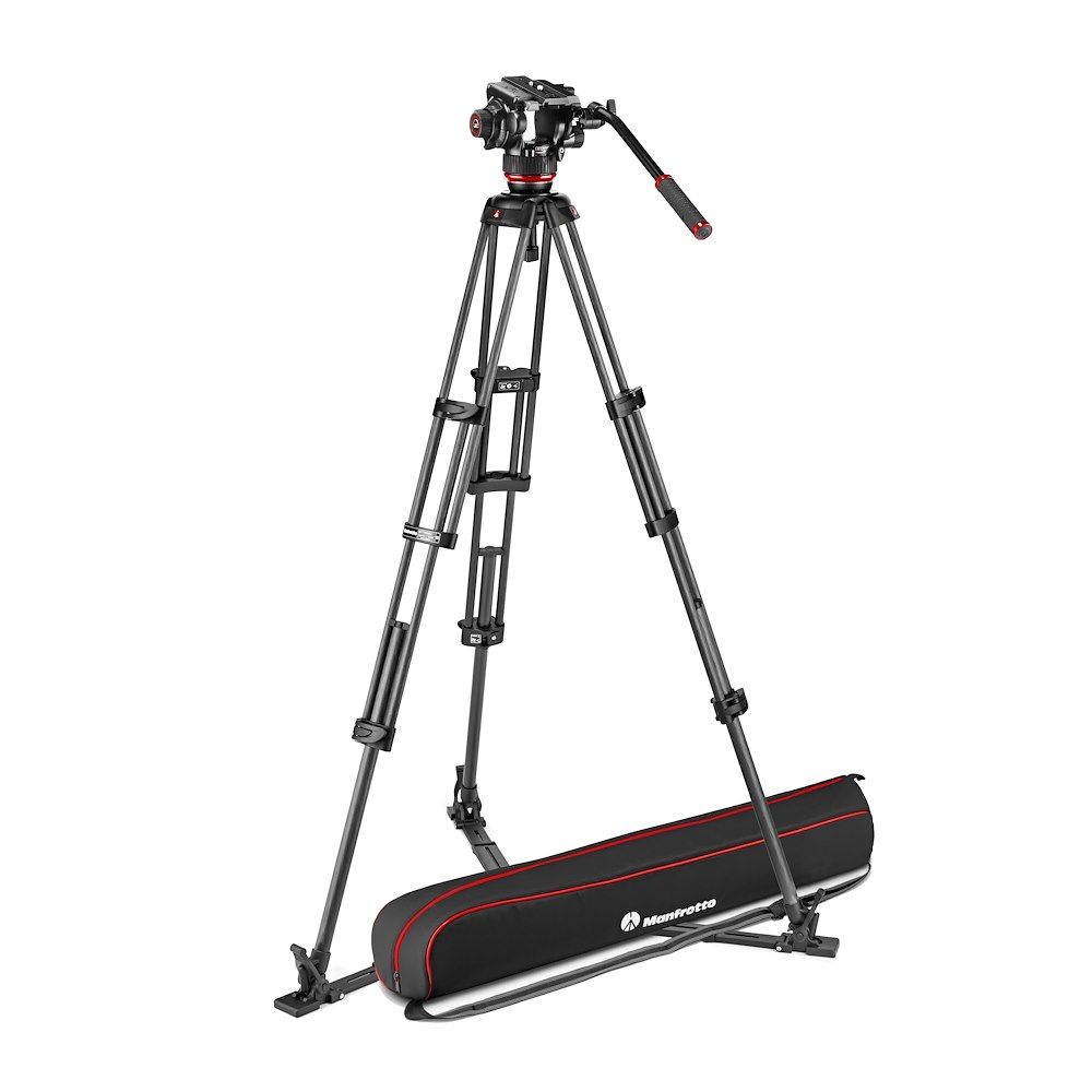 Manfrotto 504x fluid videó fej karbon ikerlábas állvánnyal, földterp. (MVK504XTWINGC)