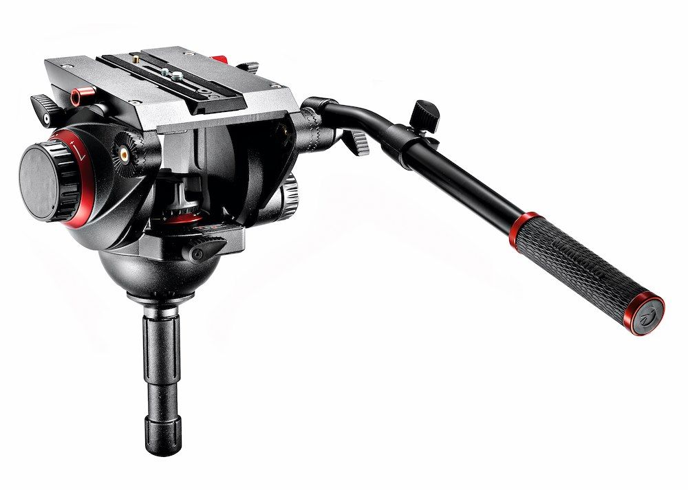 Manfrotto 509 Video fej + 645 Fast karbon állvány, 2n1 terp. ikerláb (MVK509TWINFC)