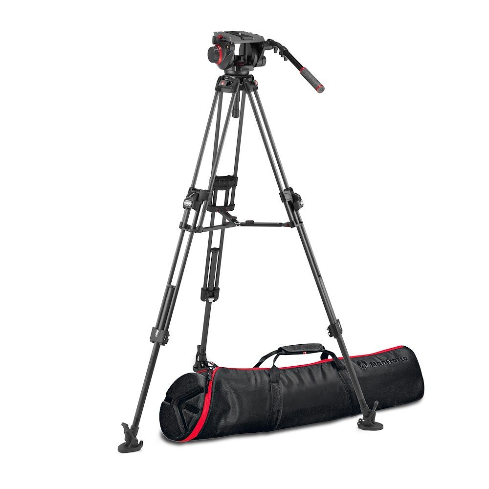 Manfrotto 509 Video fej + 645 Fast karbon állvány, 2n1 terp. ikerláb (MVK509TWINFC)