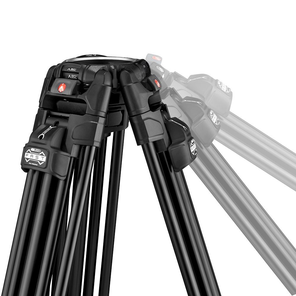 Manfrotto 526 Pro Video fej + 645 Fast Alu állvány, 2n1 terp. ikerláb (MVK526TWINFA)