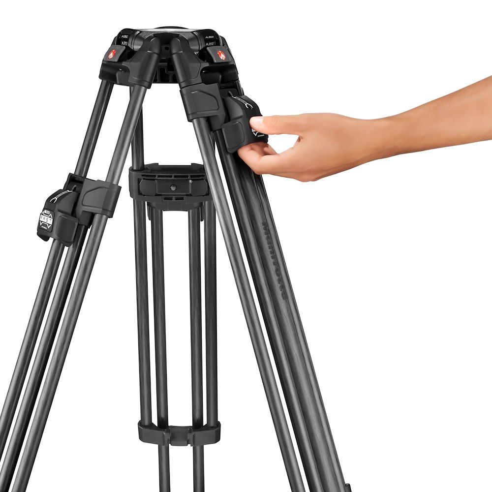 Manfrotto 526 Pro Video fej + 645 Fast karbon állvány, 2n1 terp. ikerláb (MVK526TWINFC)