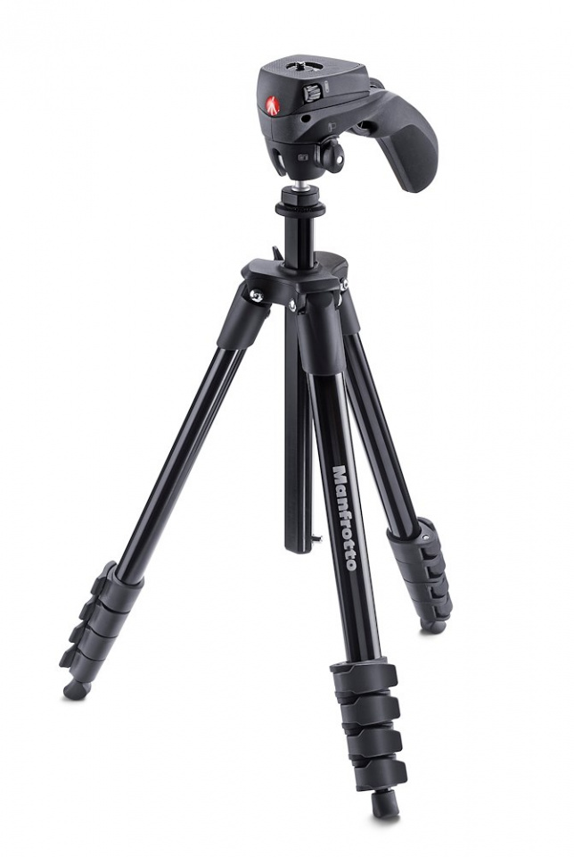 Manfrotto Compact Action alu állványszett hibrid fejjel, fekete (MKCOMPACTACN-BK)