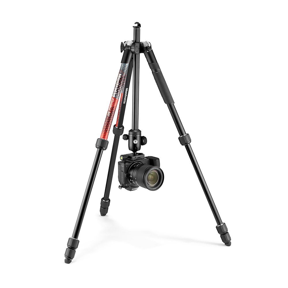 Manfrotto Element MII állvány Alu 4 szekció, gömbfej, piros (MKELMII4RD-BH)