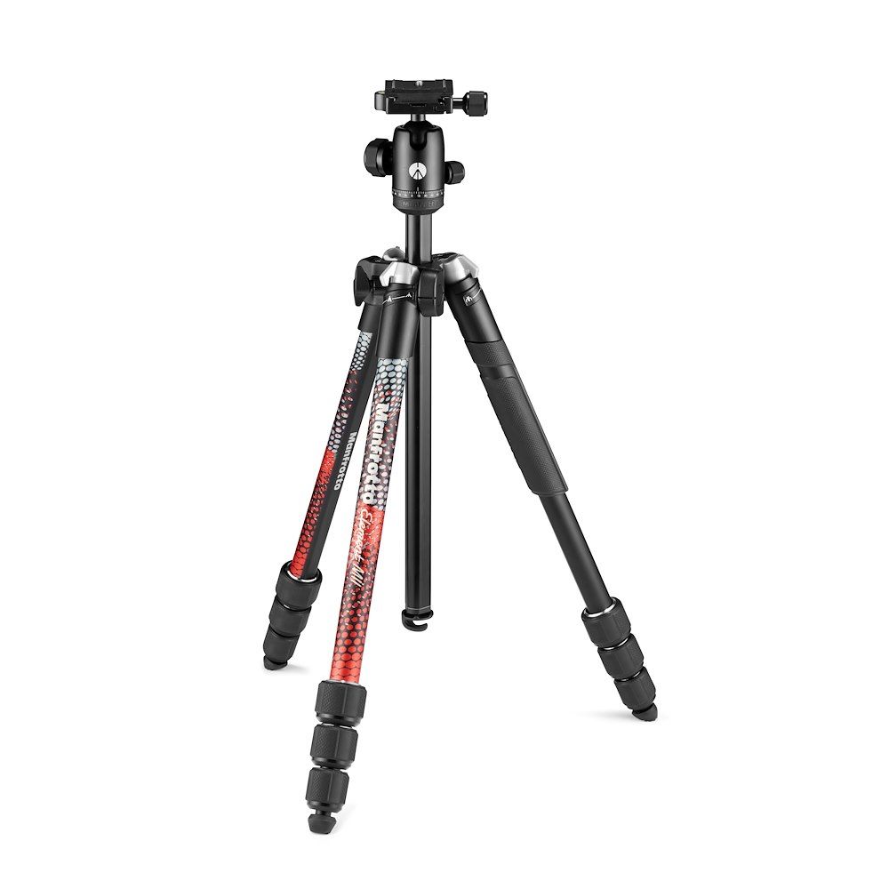 Manfrotto Element MII állvány Alu 4 szekció, gömbfej, piros (MKELMII4RD-BH)