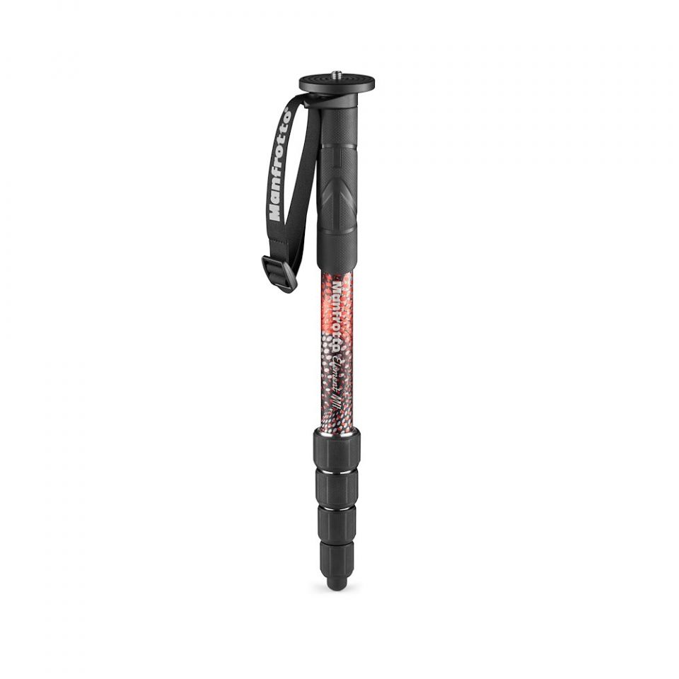 Manfrotto Element MII Monopod Alu 5 szekciós, piros (MMELMIIA5RD)