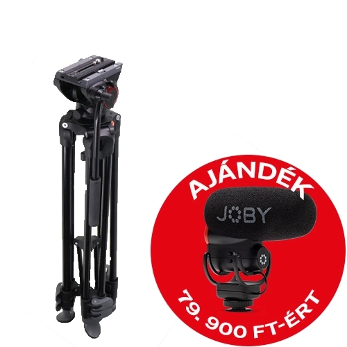 Manfrotto MVH500A fluid fej + MVT502AM alu állvány, ikerláb, középterp (MVK500AM)