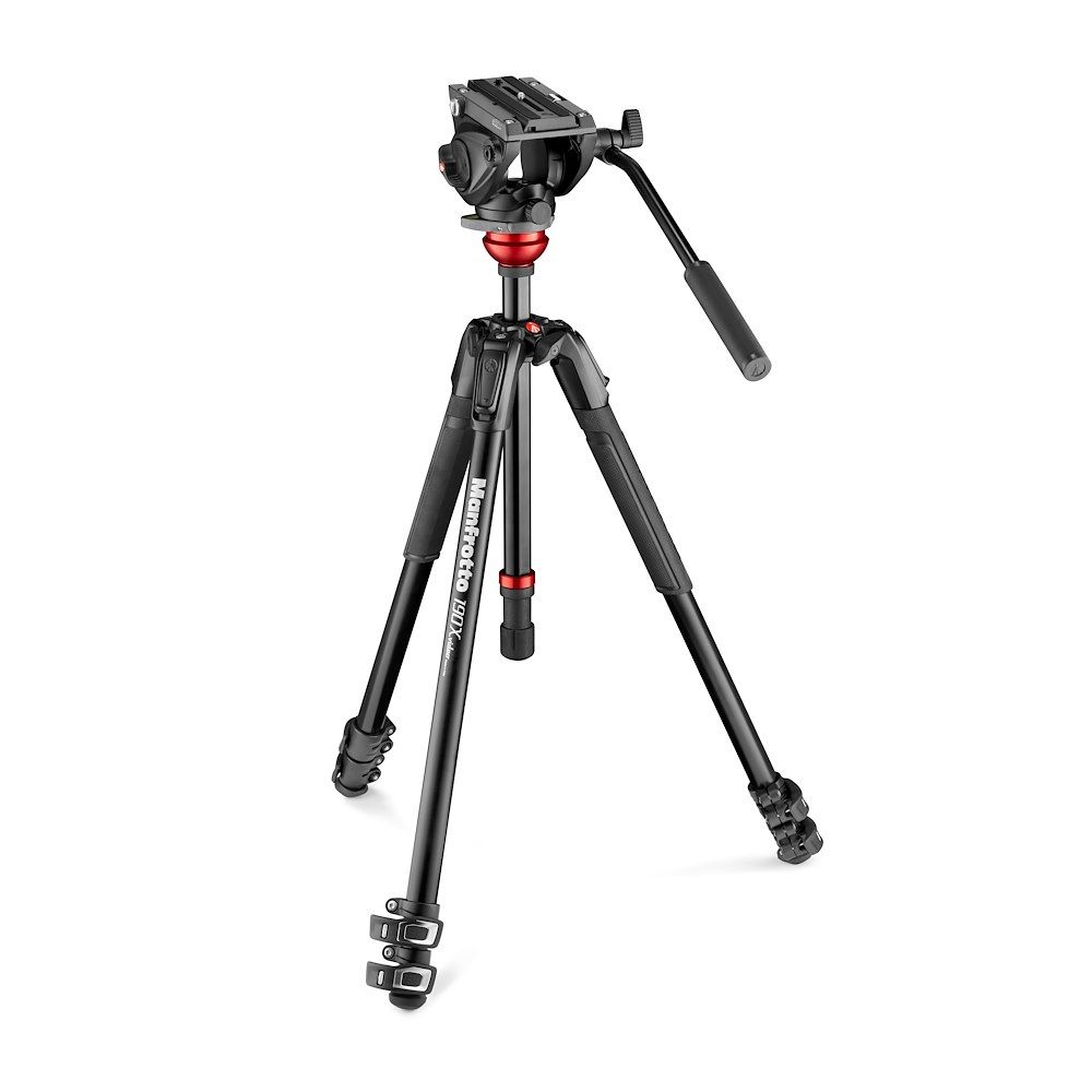 Manfrotto MVH500AH fluid fej lapos alappal + 190X alu video tripod (MVK500190XV)