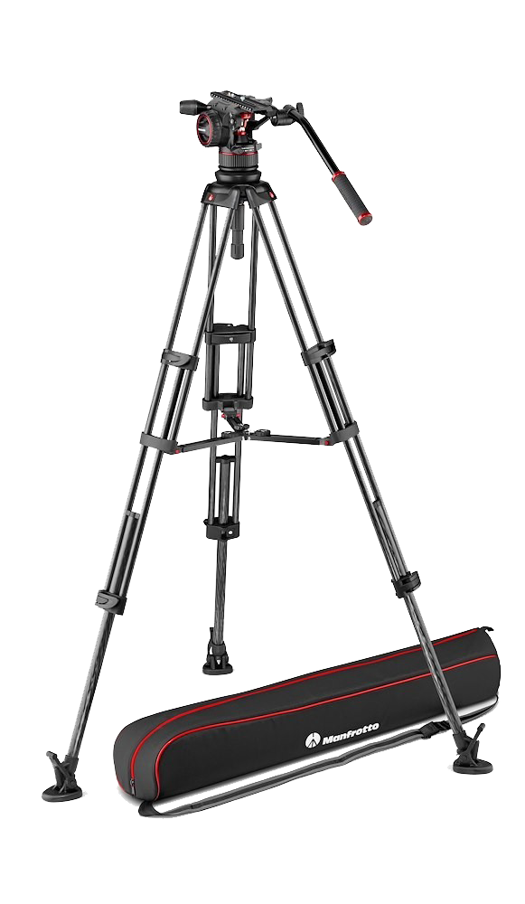 Manfrotto Nitrotech N12 video fej & karbon állvány,ikerláb, középterp. 100/75mm (MVKN12TWINMC)