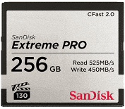 Sandisk CFast Extreme Pro 2.0 256 GB memóriakártya, VPG130 (525 MB/s sebesség) (173445)