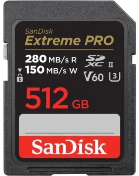 SanDisk Extreme PRO SDXC 512GB memóriakártya [280/100MB/s] (215494)
