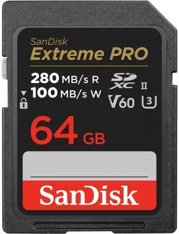 SanDisk Extreme PRO SDXC  64GB memóriakártya [280/100MB/s] (215491)