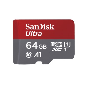 Sandisk microSDXC 64 GB  Mobile Ultra memk., + adapter, (120MB/s) class 10, A1 (186501)